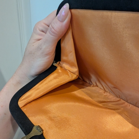 Vintage Black Clutch with Gold Chain - Picture 10 of 12